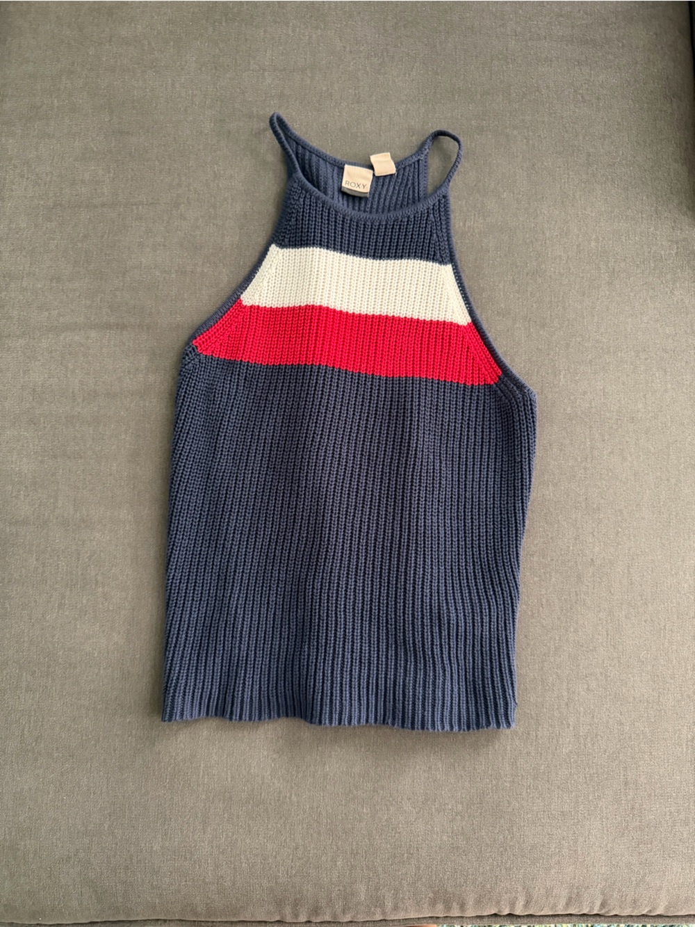 Roxy Navy red and white Knit Top